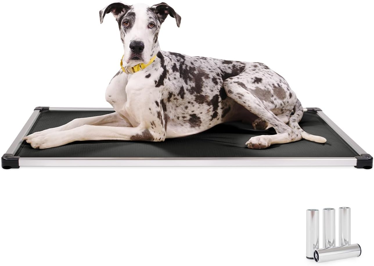 K9 Ballistics Chew Proof Armored Padded Dog Crate Bed, Virtually Indestructible, Legs Included (Obsidian Black, Small (29" L x 18" W x 4.5" H))