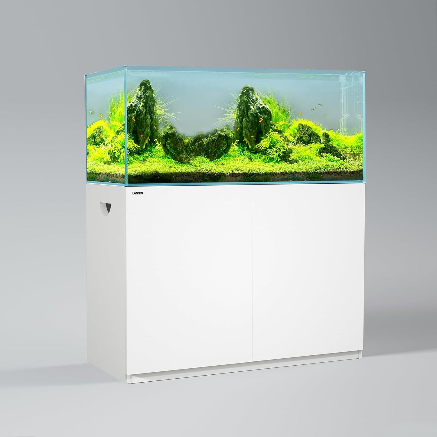LANDEN Aquarium Stand and Cabinet, Fish Tank, Nano Foam Leveling Mat Included, Contemporary and Simple Design, Wooden Matte White Painted(Stand Only) W47.2xD19.7xH31.5 inches(120x50x80 cm)