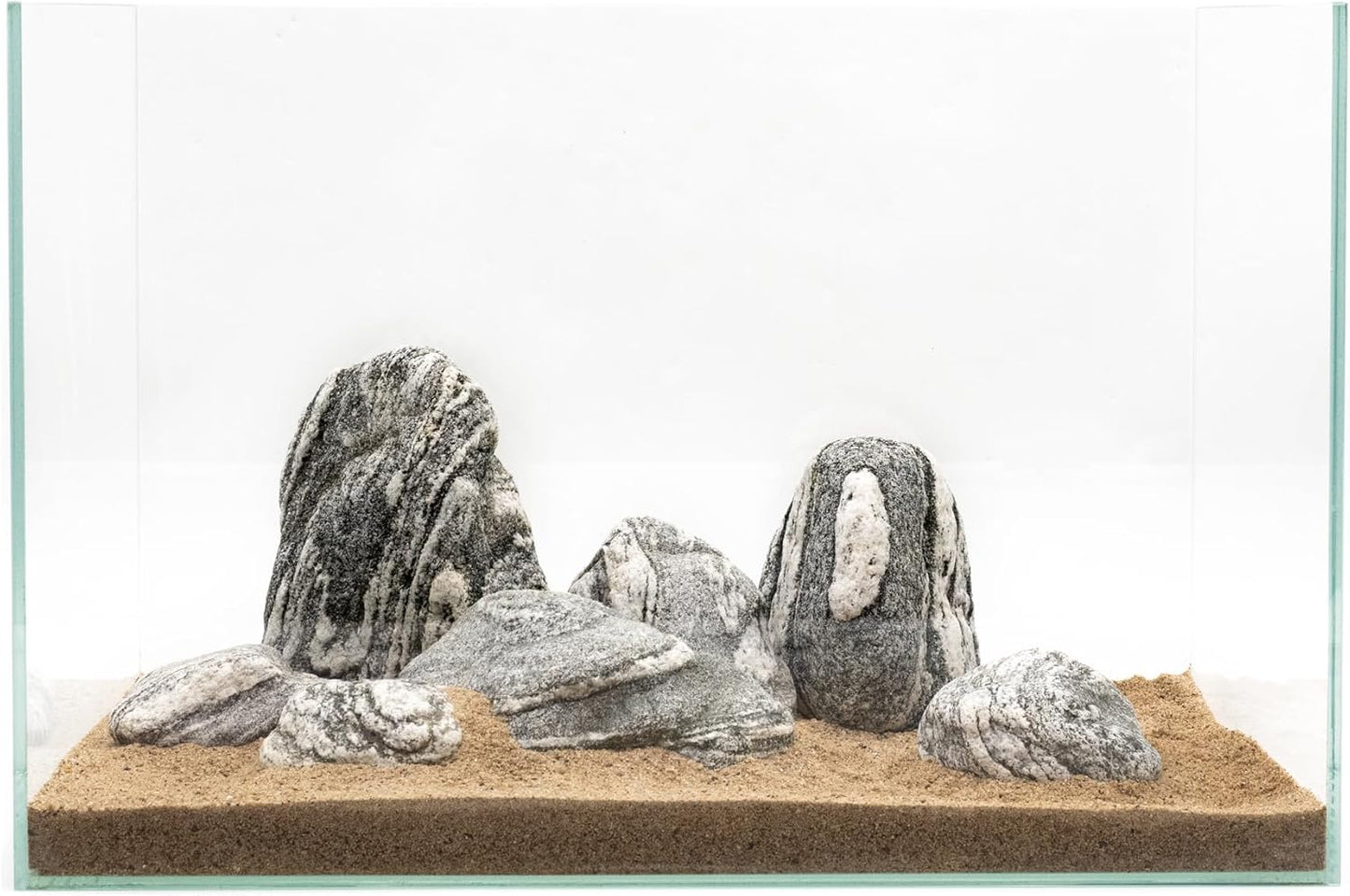 Natural Aquarium Rocks Silver Seiryu Rock Mountain Stone Decor Rocks for Aquariums and Terrariums Animal Feeding Box, Micro Landscape, Stone Landscape and Bonsai (40lb 2-10inch 12-14Pcs)