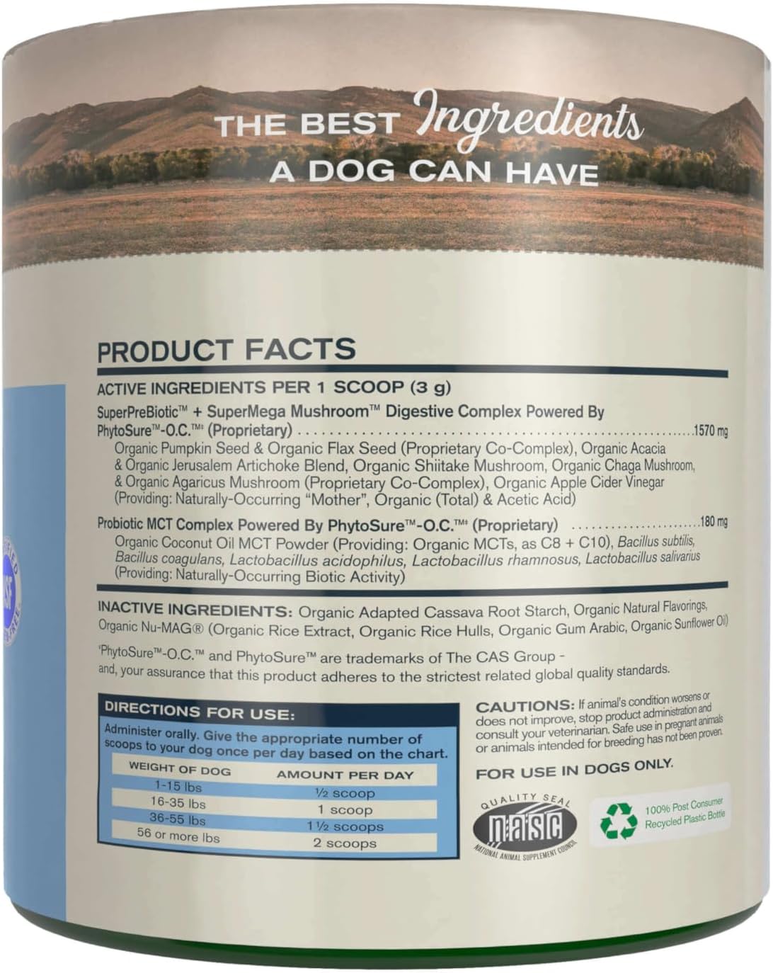 Badlands Ranch - Super Gut Biotics Canine Digestive Supplement,Probiotics, Prebiotics, Supports Healthy Digestion, Immune System Function and Gut Flora by Katherine Heigl (30 Scoops)