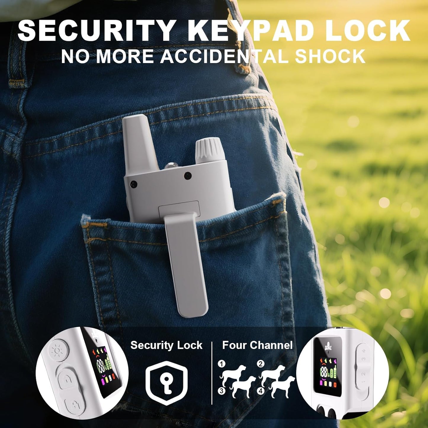 Dog Training Collar with Remote 4200FT 3 Dogs - Shock Collar for Barking Control, 4 Modes(Beep/Vibe/Static), IPX7 Waterproof for Swimming, 30-Day Rechargeable Battery, Adjustable for Small to XL Dogs