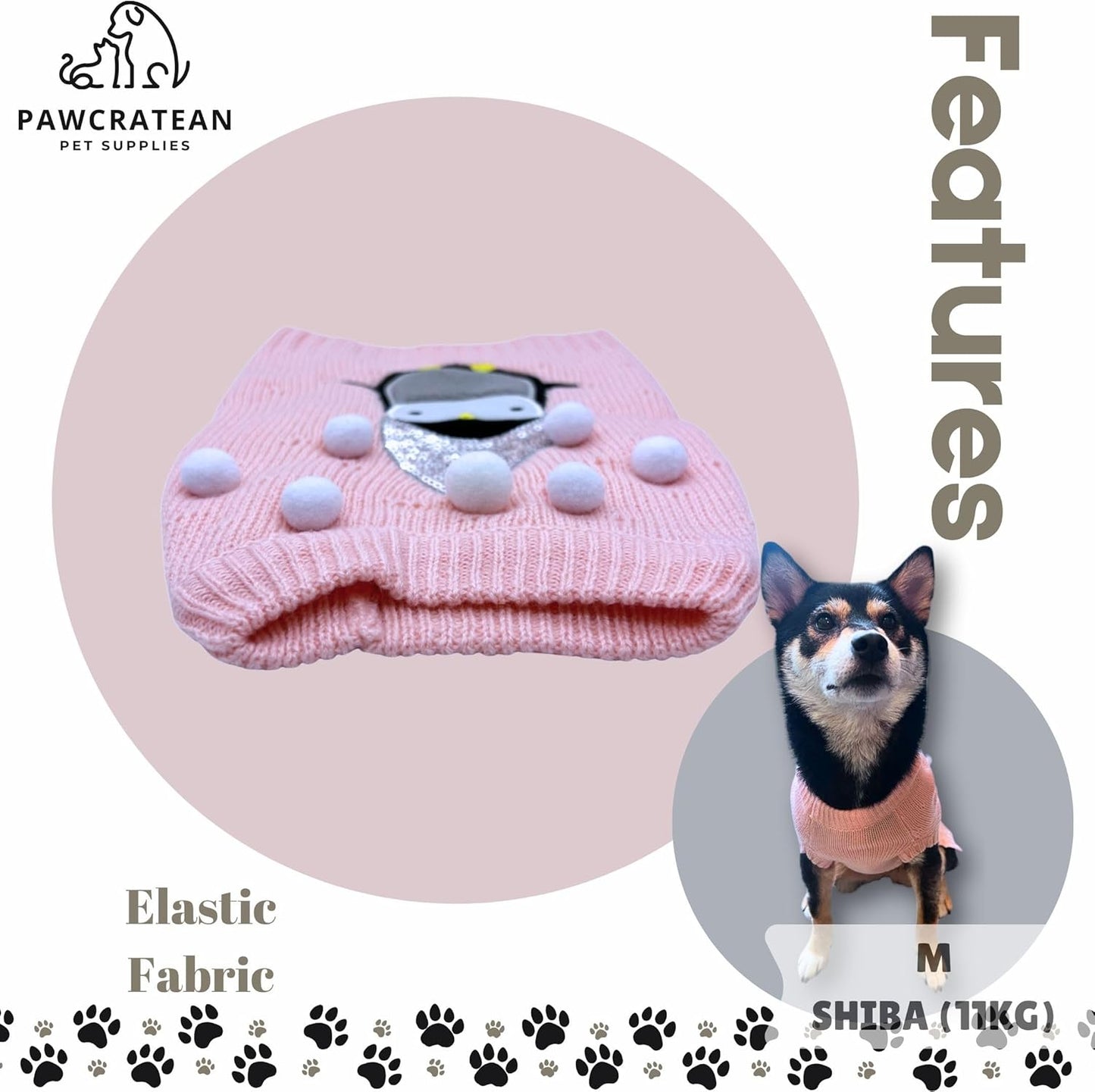 Cute Sweater for Dogs and Cats Soft Flannel Pet Outfit Warm and Cozy Animal Hoodie Small to Large Pet Clothes for Halloween Parties and Everyday Wear (X-Large, Pink Pinguin)