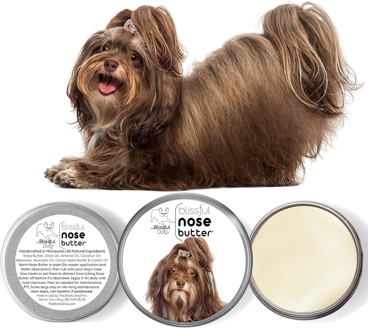 The Blissful Dog Havanese Unscented Nose Butter - Dog Nose Butter, 4 Ounce