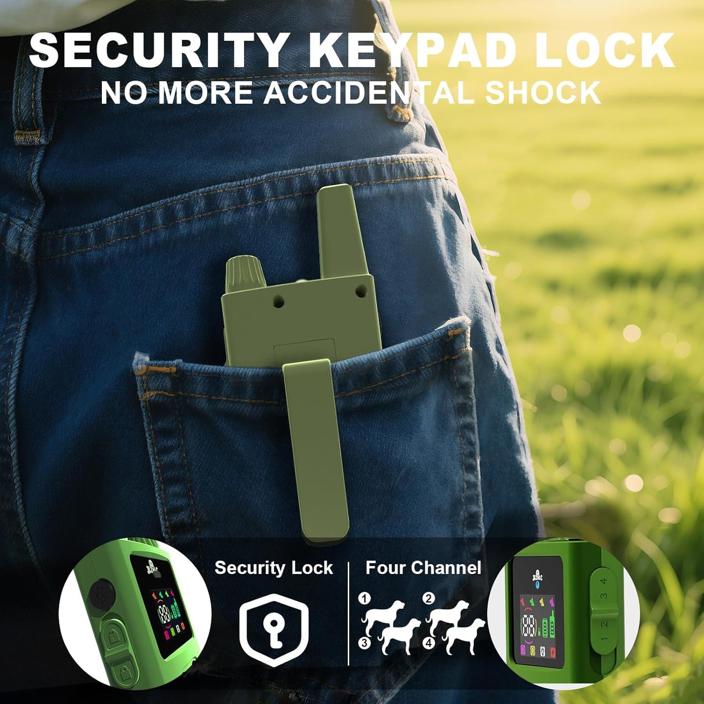 Dog Training Collar with Remote 4200FT 3 Dogs - Shock Collar for Barking Control, 4 Modes(Beep/Vibe/Static), IPX7 Waterproof for Swimming, 30-Day Rechargeable Battery, Adjustable for Small to XL Dogs