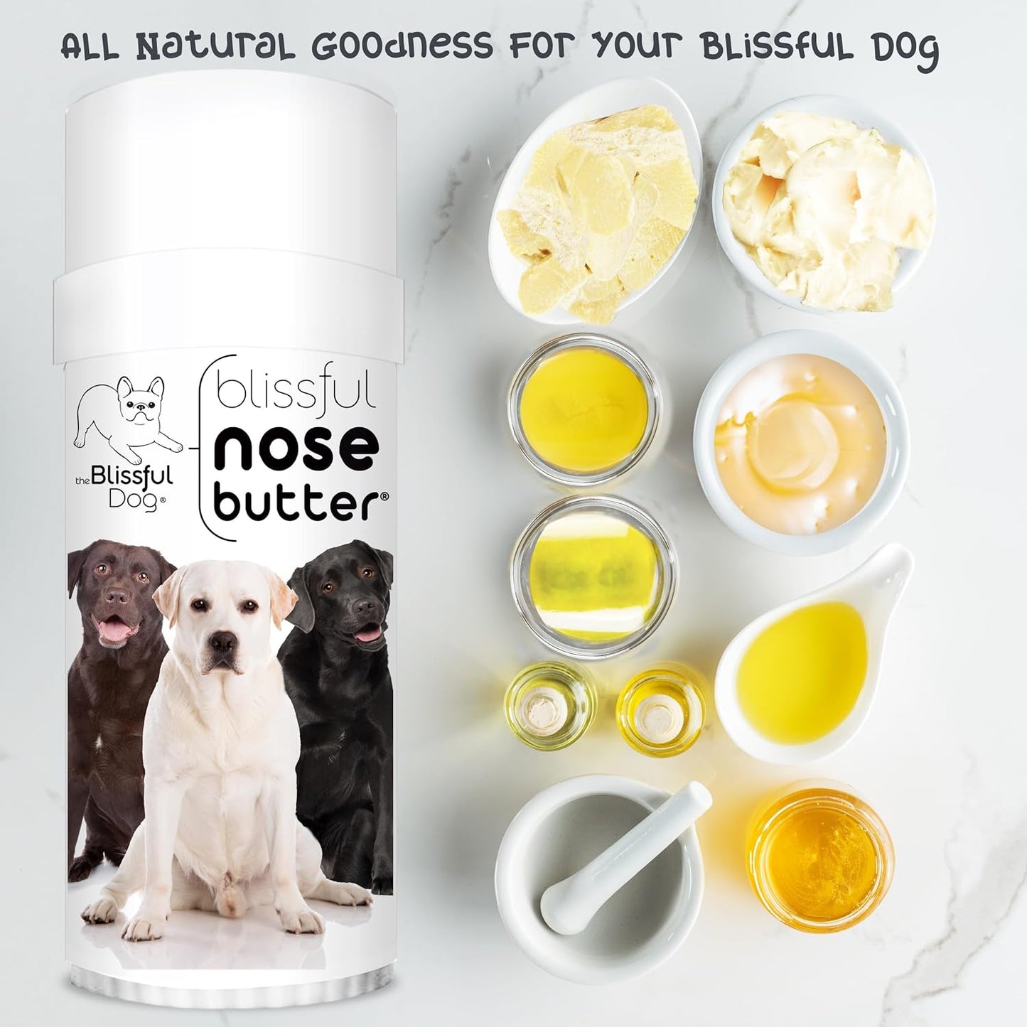 The Blissful Dog Labrador Retriever Nose Butter, Versatile Dog Nose Balm for Dry Nose, Handcrafted Nose Moisturizer, Easy-to-Apply Dog Essentials, Unscented, 2 oz.