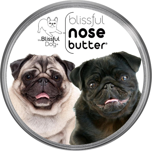 The Blissful Dog Pug Duo Unscented Nose Butter - Dog Nose Butter, 16 Ounce