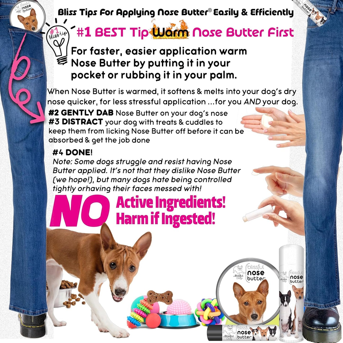 The Blissful Dog Basenji Unscented Nose Butter - Dog Nose Butter, 2 Ounce