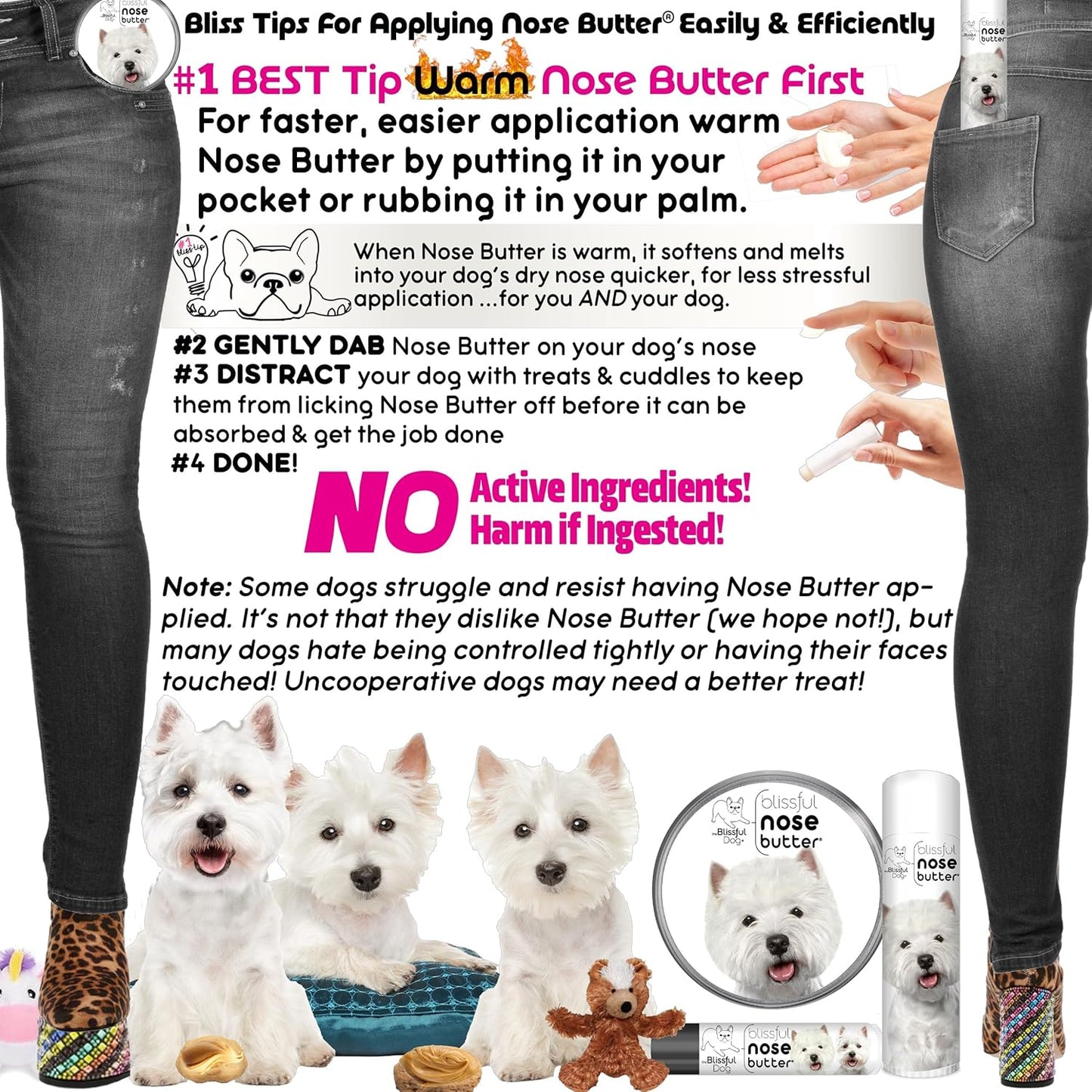 The Blissful Dog West Highland Terrier Unscented Nose Butter, 16oz